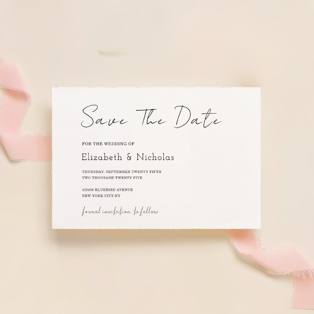 Klassische Hochzeit in Schwarz-Weiß-Eleganz Save The Date (Von Creator hochgeladen)