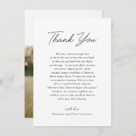 Klassische Hochzeit in Schwarz-Weiß-Foto Dankeskarte