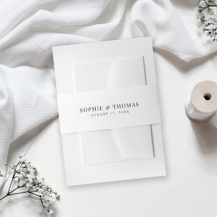 Klassische Hochzeit in Weiß und Schwarz Einladungsbanderole