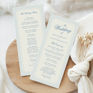 Klassische Hochzeit mit hellblauen Streifen Programm