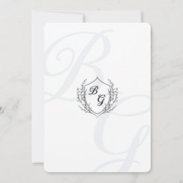 Klassische Hochzeit mit Vintagem Wappen Einladung