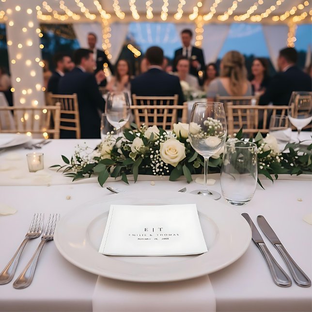 Klassische Hochzeit Napkins mit einfachem Text Serviette (Von Creator hochgeladen)