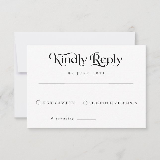 Klassische Hochzeit RSVP Karte (Vorderseite)