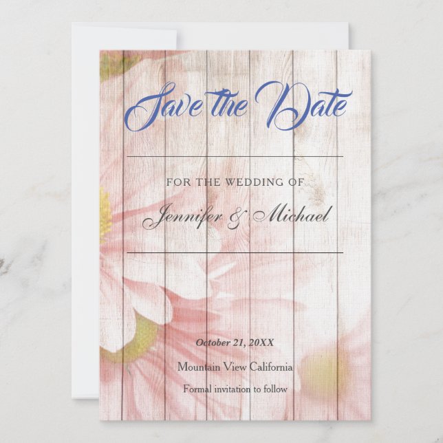 Klassische Hochzeit von Beruflichem Blumenstrauß Save The Date (Vorderseite)