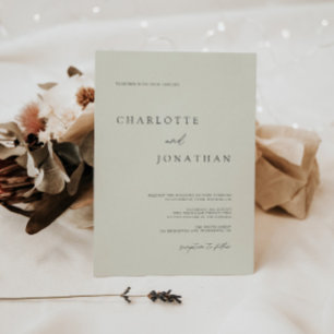 Klassische Hochzeit von Elfenbein Einladung