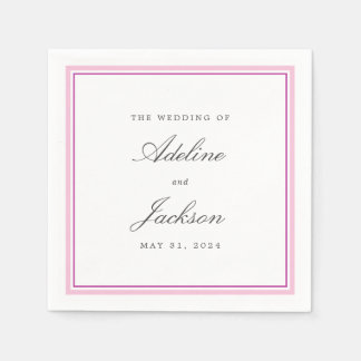 Klassische Hochzeit von Neapel, rosa Grenze Serviette