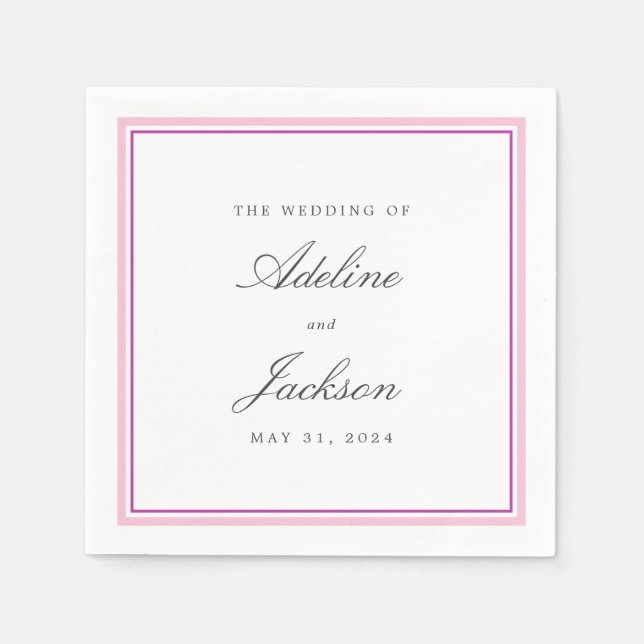 Klassische Hochzeit von Neapel, rosa Grenze Serviette (Vorderseite)