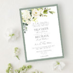 Klassische Hochzeit von weißgraugrüner Wasserfarbe Einladung<br><div class="desc">Auf der Grundlage unserer Bestsellereinladung zur Brautdusche bietet dieses prächtige klassische und formelle Hochzeitsfest mit einem Bouquet weißer Blume wie Rose und Hydrangea und botanischer Vegetation ein weiches, graues Grün. Personalisieren Sie Ihre Details mit schönen modernen handgeschriebenen Kalligrafien in weichem Offschwarz. Für diese formellere Hochzeit verwendet diese Einladung eine klassische...</div>