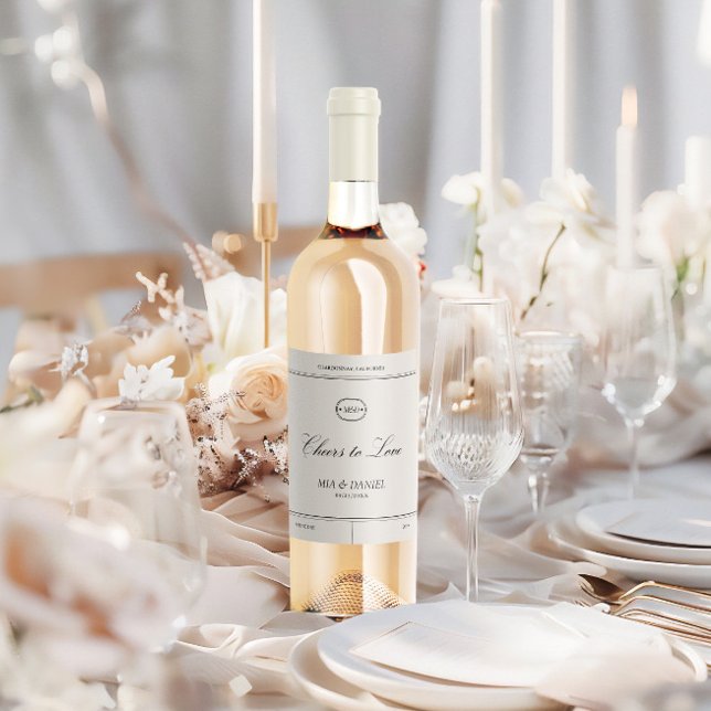 Klassische Hochzeit Weinetikett (Elegant Classic Vintage Wedding Wine Label)