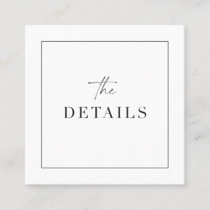 Klassische Hochzeitdetails - Scan QR-Code-Karte Quadratische Visitenkarte