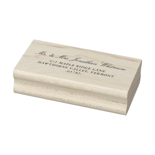 Klassische Hochzeits-Adressstempel mit Kalligrafie Gummistempel (Stempel)