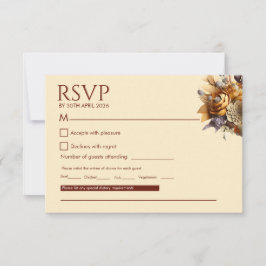 Klassische Hochzeits-RSVP-Karte mit Romantik-Motiv RSVP Karte