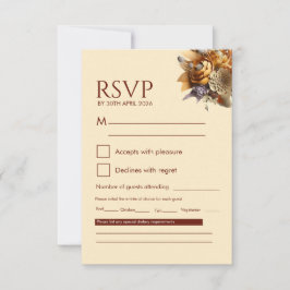 Klassische Hochzeits-RSVP-Karte mit Romantik-Motiv RSVP Karte