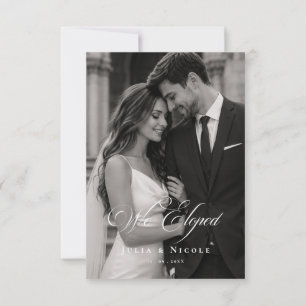 Klassische Hochzeitsankündigung mit heimlicher Hoc Einladung