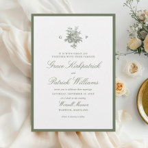 Klassische Hochzeitseinladung mit Monogramm in Sal