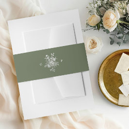 Klassische Hochzeitseinladung mit Monogramm in Sal Einladungsbanderole
