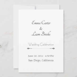Klassische Hochzeitseinladung mit Typografie Einladung