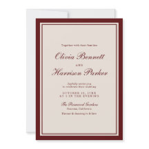 Klassische Hochzeitseinladung Old Money Burgund