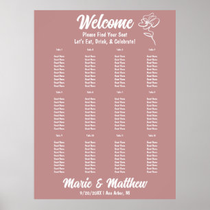 Klassische Hochzeitskarte der Rose Dusty Poster