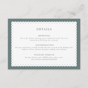 Klassische Hochzeitskarte mit skalierter Kante Begleitkarte