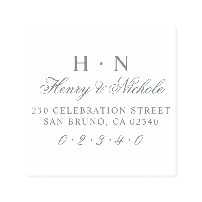 Klassische Hochzeitsnamen und Rücksendeadresse Permastempel (Design)