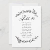 Klassische Hochzeitssitzkarte. Tabelle Plan 19