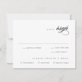 Klassische Hochzeitsskritik Schwarz & Weiß RSVP Karte