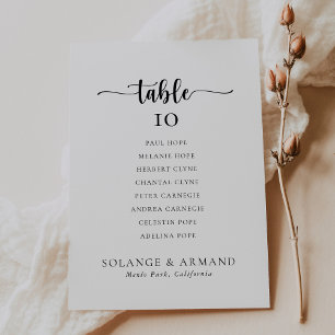 Klassische Hochzeitstabelle 6 Sitzkarten Einladung