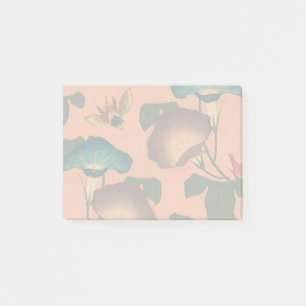 Klassische Hokusai-Kunst der rosa Biene und Blume Post-it Klebezettel