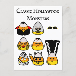 Klassische Hollywood Monsters Candy Corn Postcard Postkarte