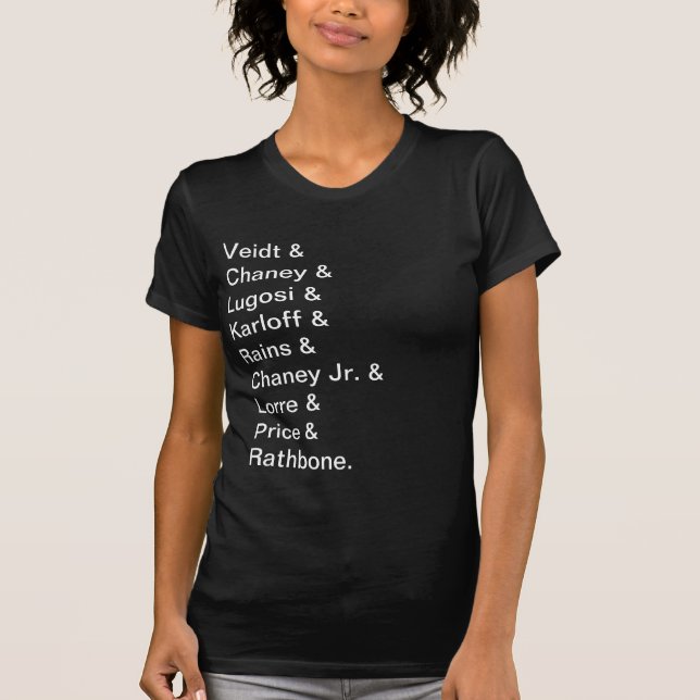 Klassische Horror-Filmnamen T-Shirt (Vorderseite)