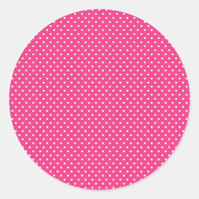 Klassische Hot Pink- und White Polka Dot Stickers (Vorderseite)