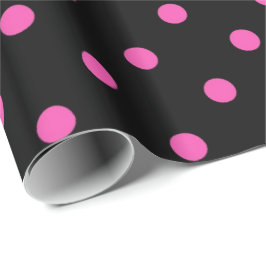 Klassische, hübsche, elegante Pink- und Schwarzpol Geschenkpapier