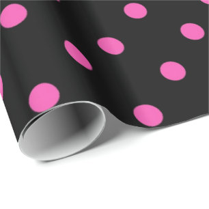 Klassische, hübsche, elegante Pink- und Schwarzpol Geschenkpapier