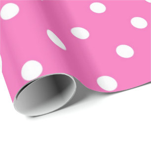 Klassische, hübsche, elegante Pink & White Polka P Geschenkpapier
