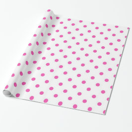 Klassische, hübsche, elegante Pink & White Polka P Geschenkpapier