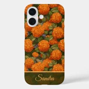 Klassische Hydrangeen-Blumen zur Geburtstagsfeier iPhone 16 Hülle