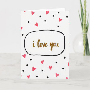 Klassische I Love You Gold Glitter Karte