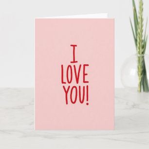 Klassische I Love You Karte in knallrot