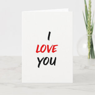 Klassische I-Love-You-Pinselstrich-Karte Karte
