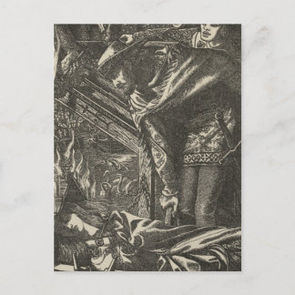 Klassische Illustration für die Lady von Shalott Postkarte