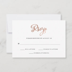 Klassische Imitat-Rosen-Goldhochzeit RSVP Karte