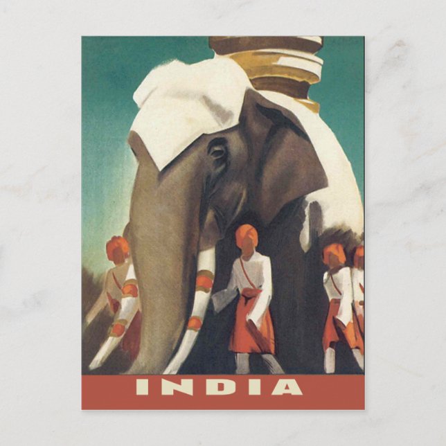 Klassische Indische Vintage-Poster-Illustration Postkarte (Vorderseite)