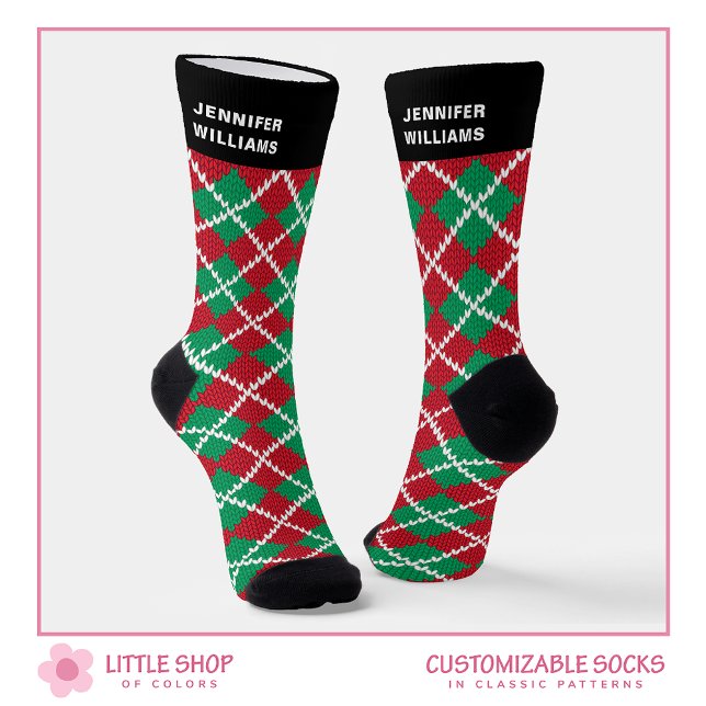 Klassische individuelle Raute Weihnachten Socken (Von Creator hochgeladen)