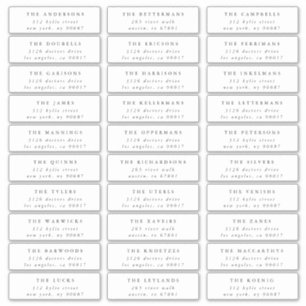 Klassische individuelle Schwarz-weiße Gästebuchadr Aufkleber