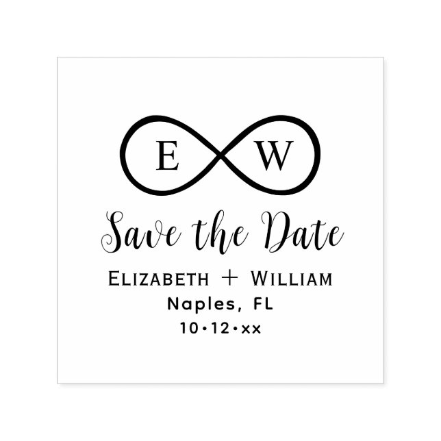 Klassische Infinity-Monogramm-Hochzeit Save the Da Permastempel (Design)