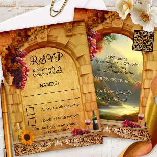 Klassische italienische Weinbergs- oder Winzer-Ant RSVP Karte
