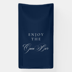 Klassische Ivory-Blau-Kalligrafie-Hochzeits-Open-B Banner