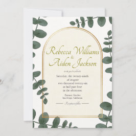 Klassische Ivory- und Roségold-Hochzeit Einladung