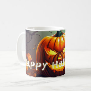 Klassische Jack-o-Lantern-Fledermäuse verdrehte Ba Kaffeetasse